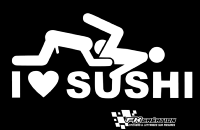 Sticker I love sushi gay