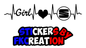 Sticker seat girl electrocardiogramme nouveau logo